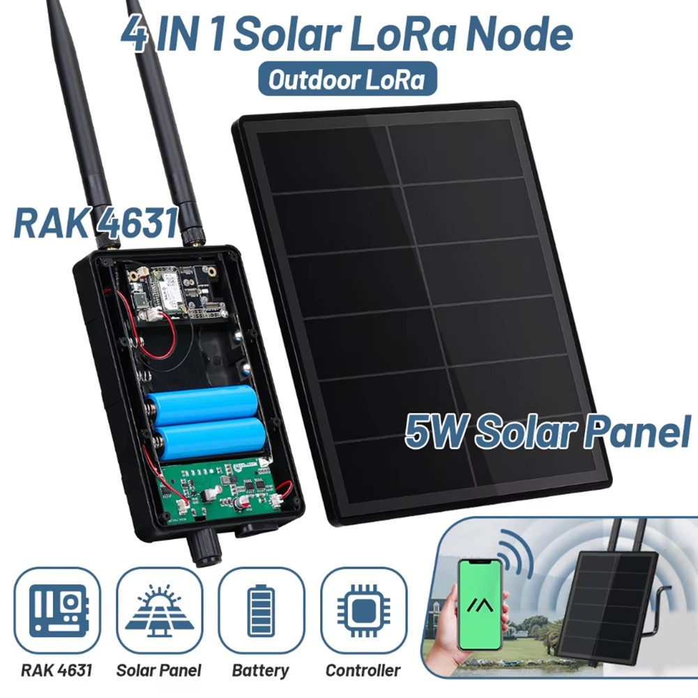 D5L Solar Node with 5V Solar Panel RAK19007 & RAK4631 WisBlock Integration1944