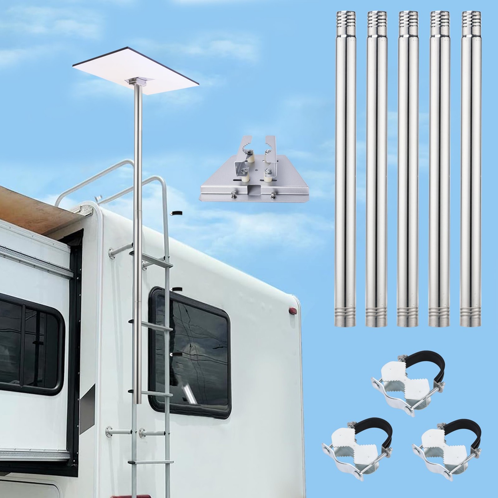 Starlink Standard 4/4X Pole Mount Kit, 9 Ft RV Ladder Mount for Gen 3/4