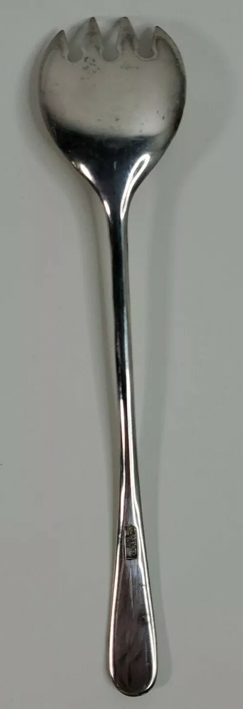 Serving Fork Modern Contemporary Silverplated Italy 8.88 inch Dinner Flatware