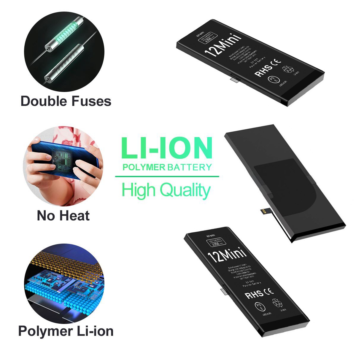 OEM For Apple iPhone 12 mini Replacement Battery 100% Health Zero Cycle + Tools