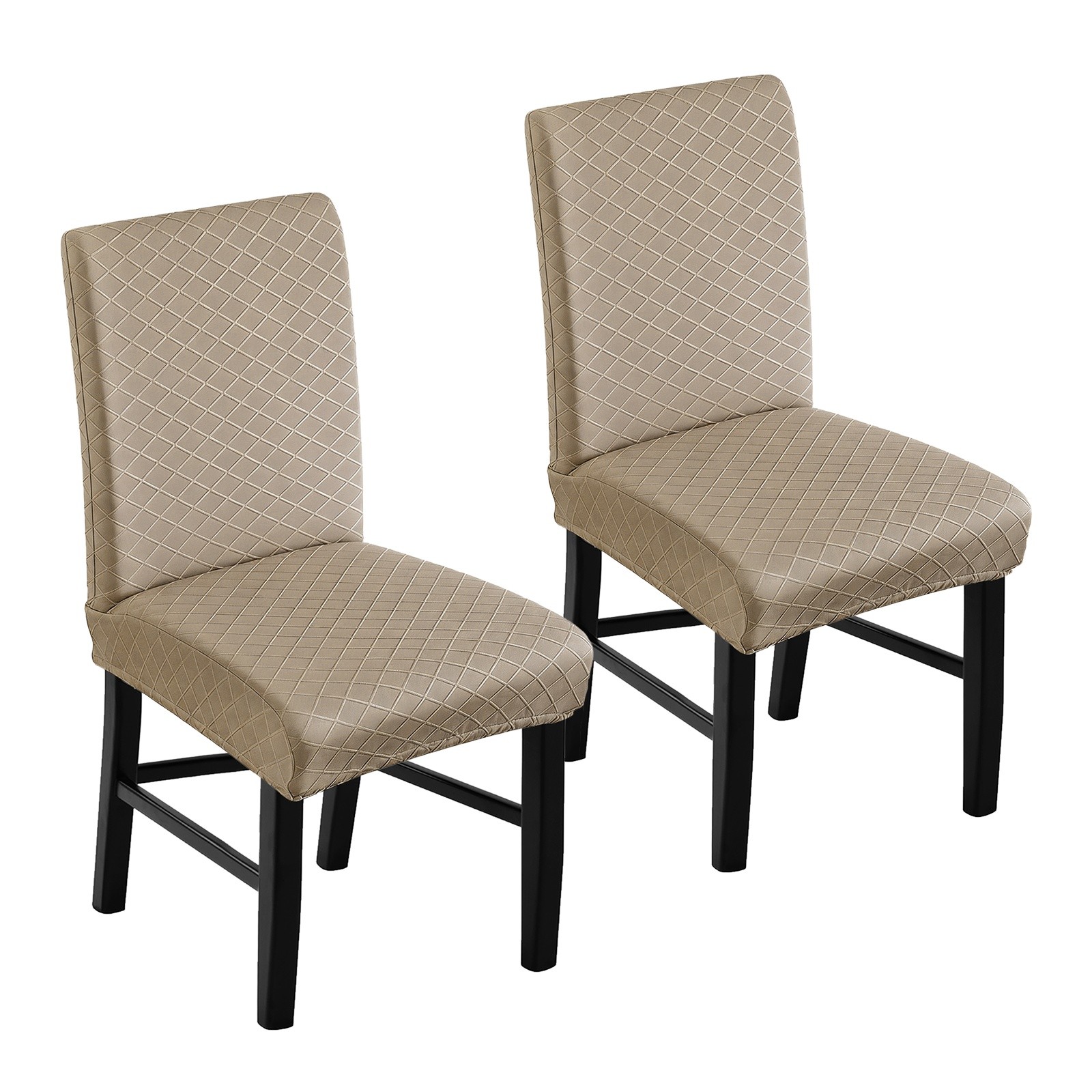 2Pcs Dining Chair Covers, Waterproof High Back Chair Covers, Brown
