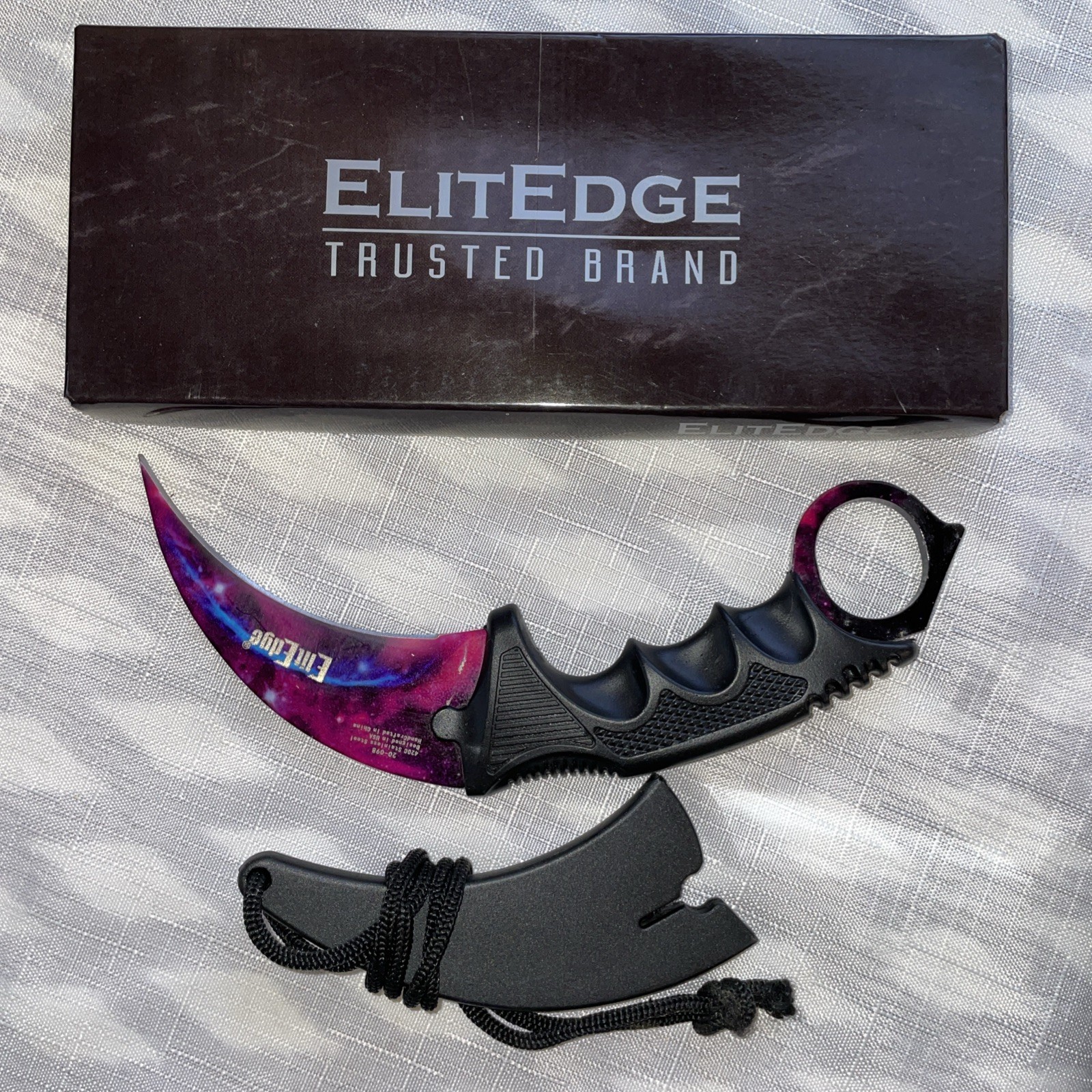 Elite Edge Karambit Galaxy/Black Knife With Sheath