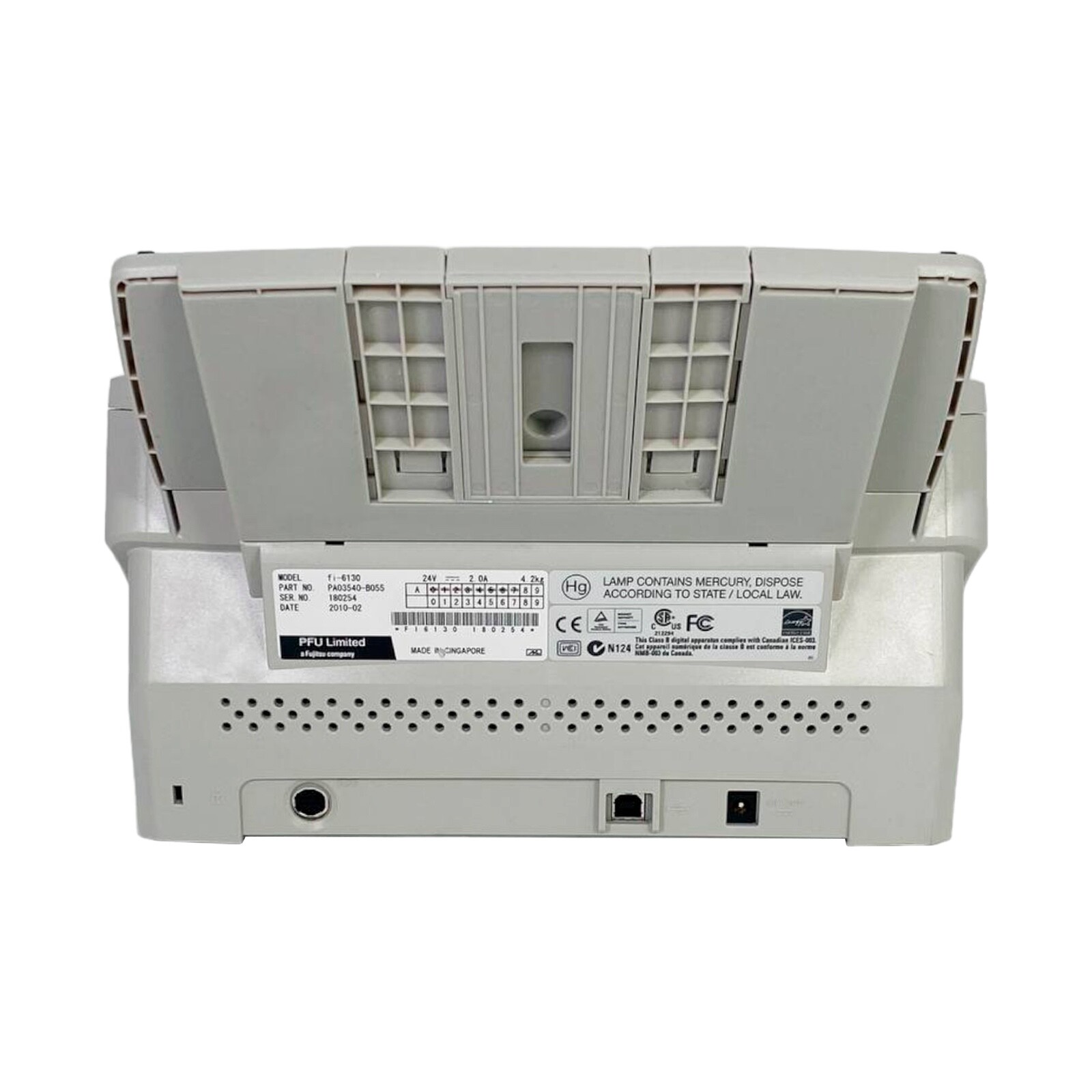 Fujitsu Fi-6130 Scanner For Business w/Adapter+USB+Drivers ZERO ROLLERS COUNT🔥