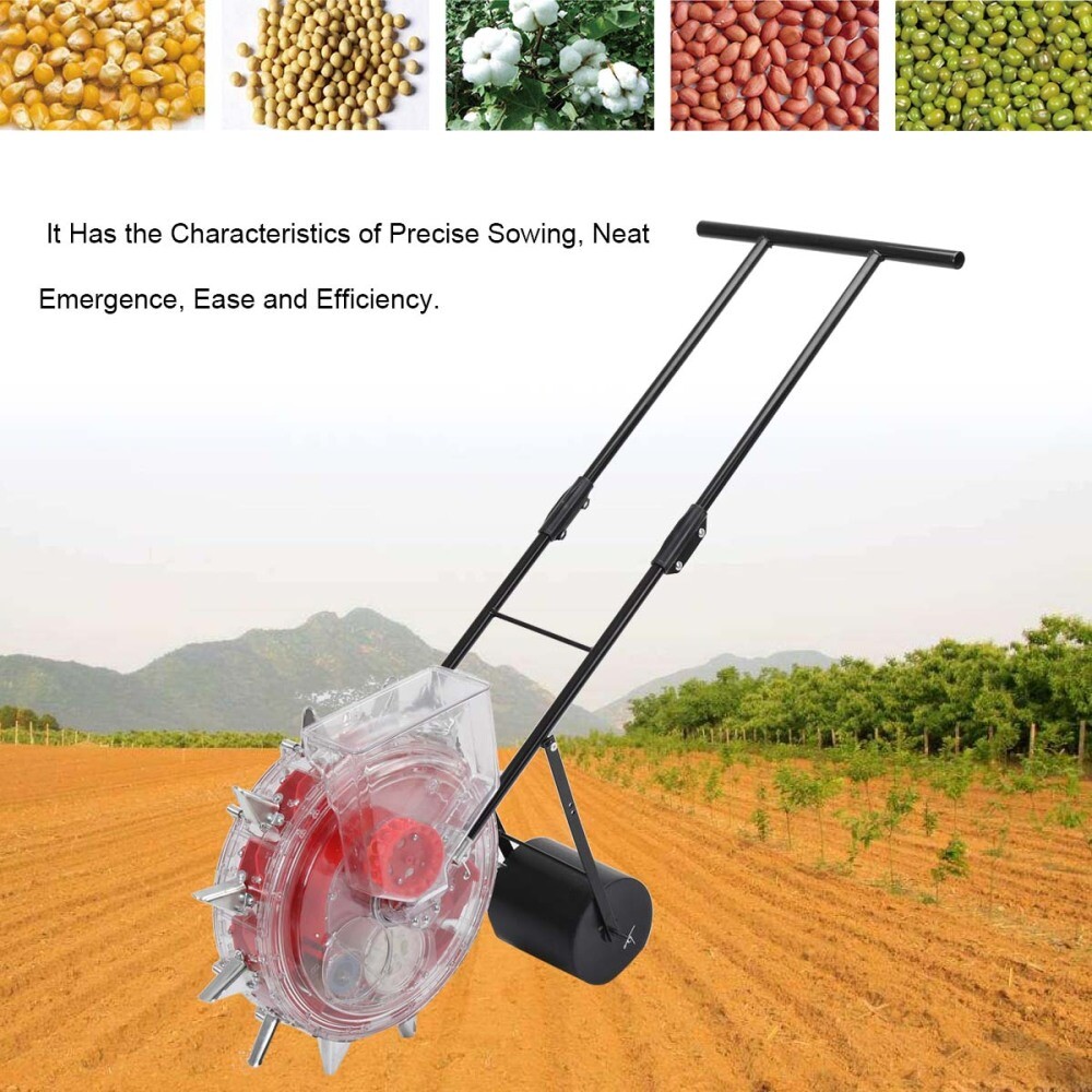 1x Manual Seeder Hand-Push Roller Seeder Precision Planter & Fertilizer Machine