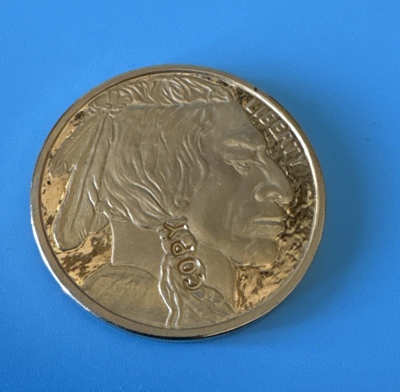 Copy 2012 US Buffalo Indian Head Gold Plated Coin W/Case COPY Free Shipping