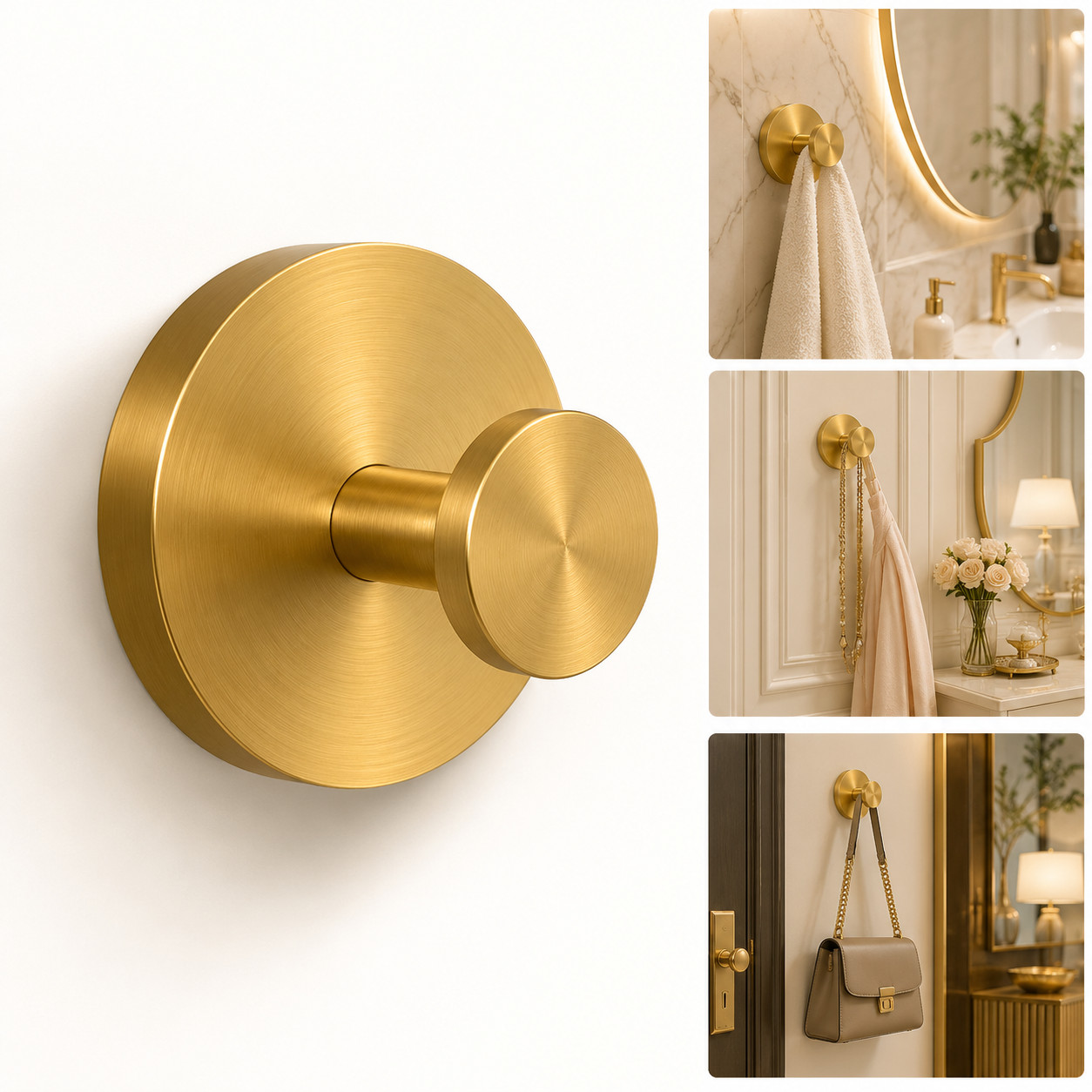 2/4/6 Pcs Suction Cup Hooks for Shower, Stainless Steel Towel Hooks for Bathroom