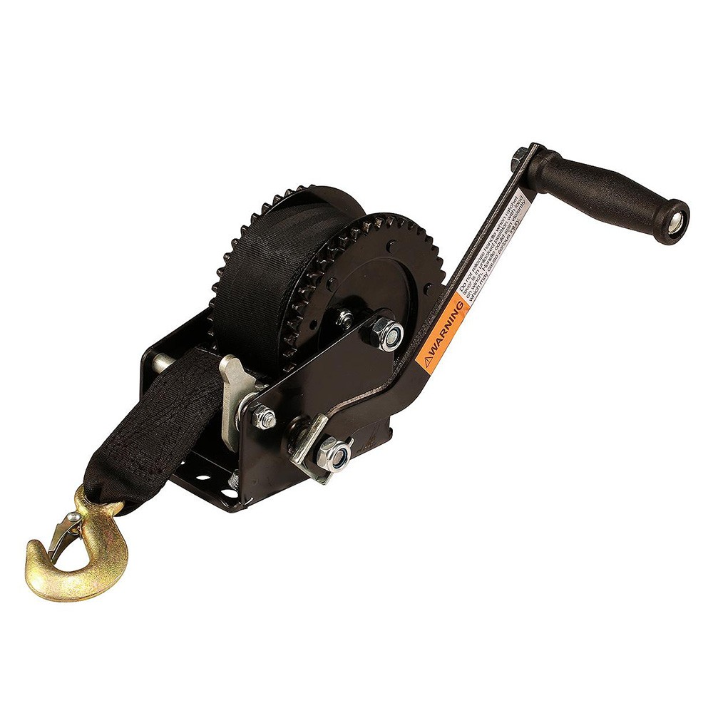 Attwood 2000 lb Dual Drive Winch - 2" x 20' Nylon Strap 11195-4 UPC 048903111959