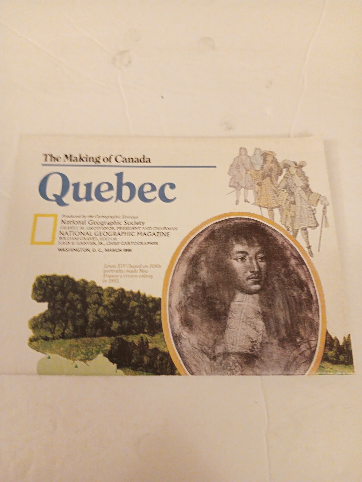 National Geographic Folded Map The Making Of Canada Quebec March 1991 Mint