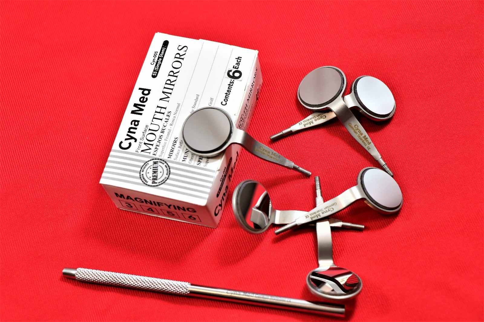 6 PC DOUBLE SIDED ORAL DENTAL MIRROR #5 SURGICAL DENTAL INSTRUMENTS