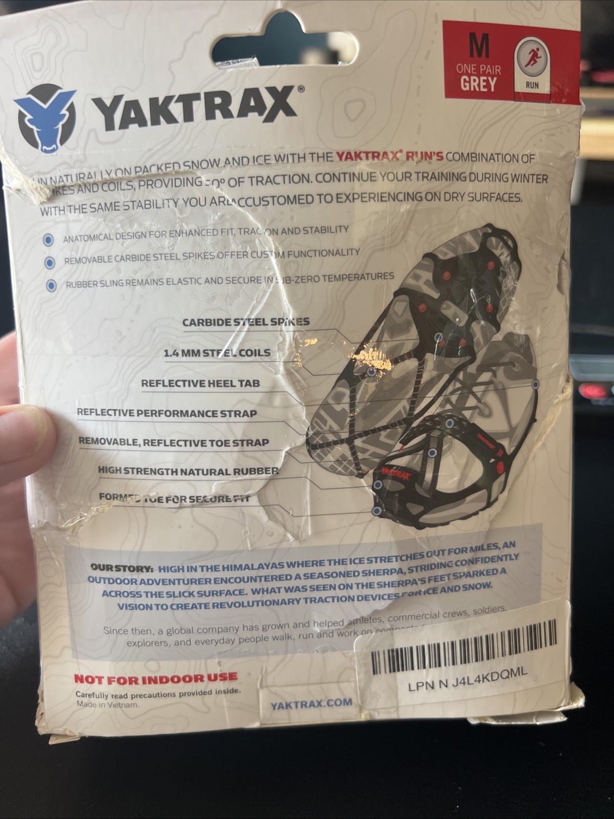 Yaktrax Run Traction for Snow & Ice - Medium Grey