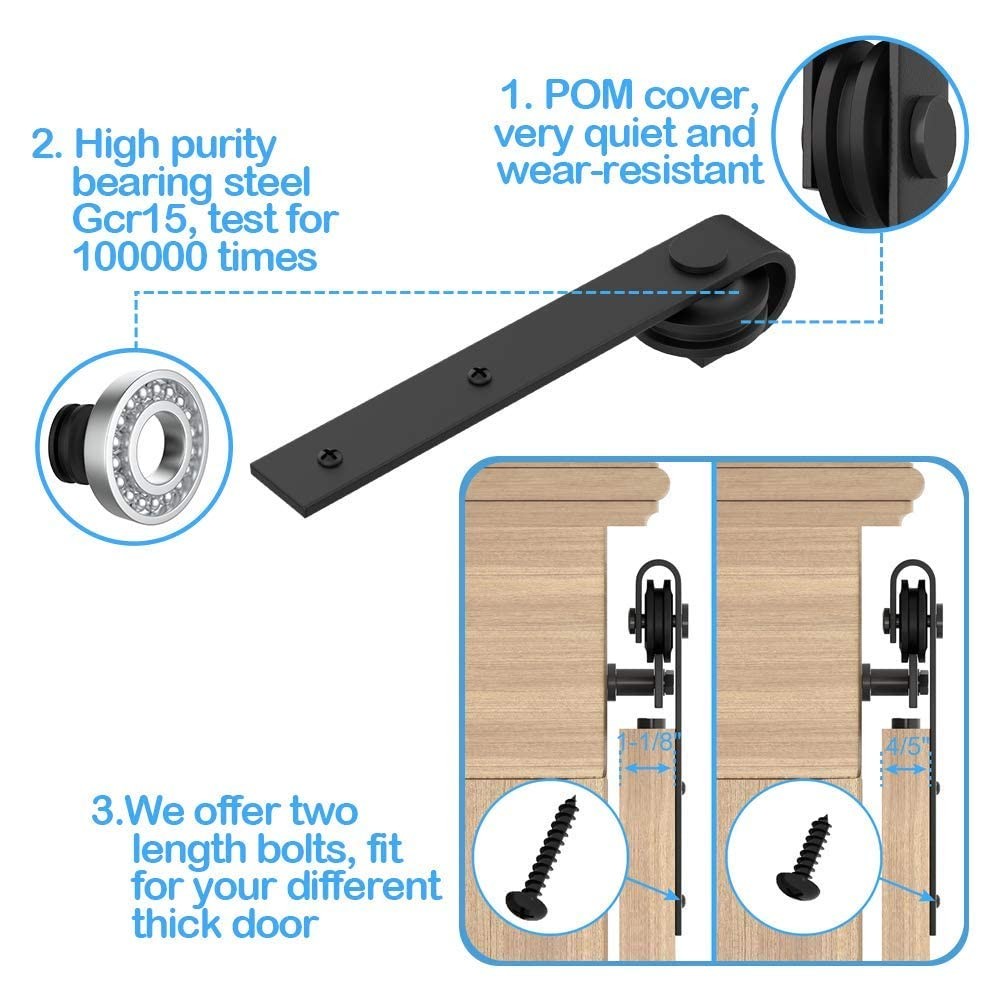ZEKOO 4FT Super Mini Barn Track Kit (Single Door), " J " Shape
