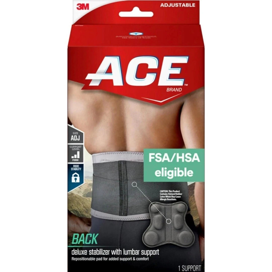 ACE Deluxe Back Stabilizer With Lumbar Support Adjustable Helps with Herniated