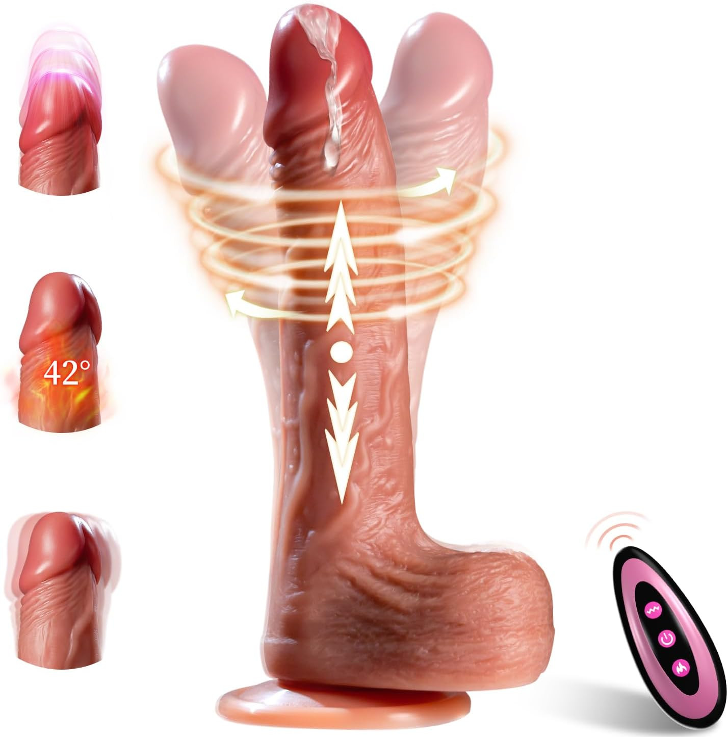 Realistic Dildo with Remote Control, Vibrator Anal Dildo Sex Toys for Women, 6In