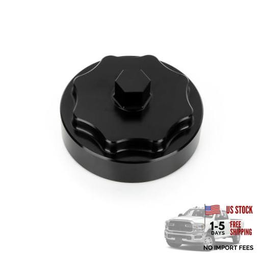 68065612AA Fuel Filter Housing Cover Cap, Billet Aluminum Replacement for Black