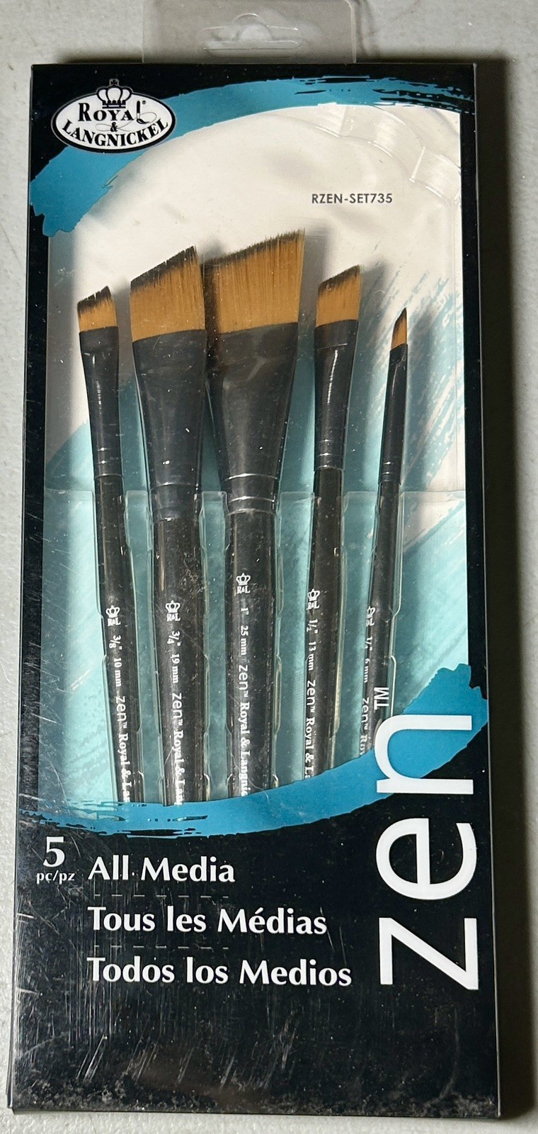 Royal & Langnickel Zen 5 Piece Angular Artist Paint Brush Set Ser 73 RZEN-SET735