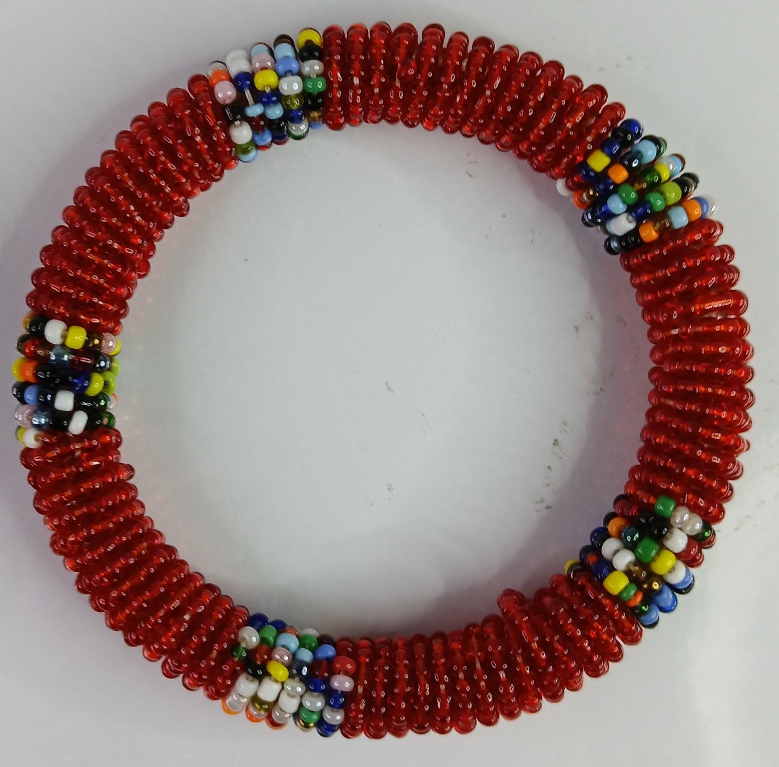 Handmade Seed Bead Bangles • Multicolor & Red Artisan Bracelets • Boho Jewelry