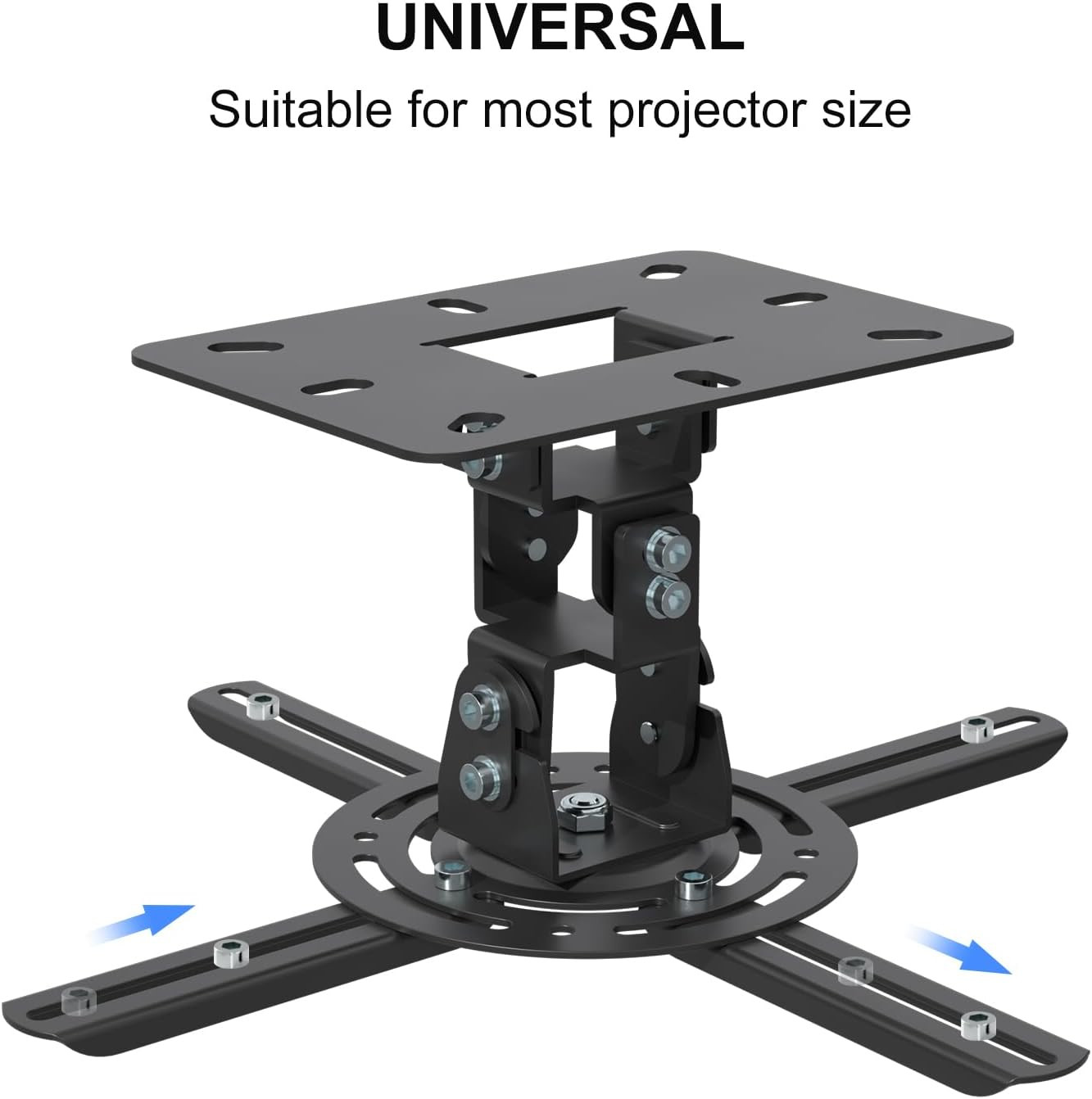 Univeral Projector Screen Wall Mount & Projector Ceiling Mount Black Bundle