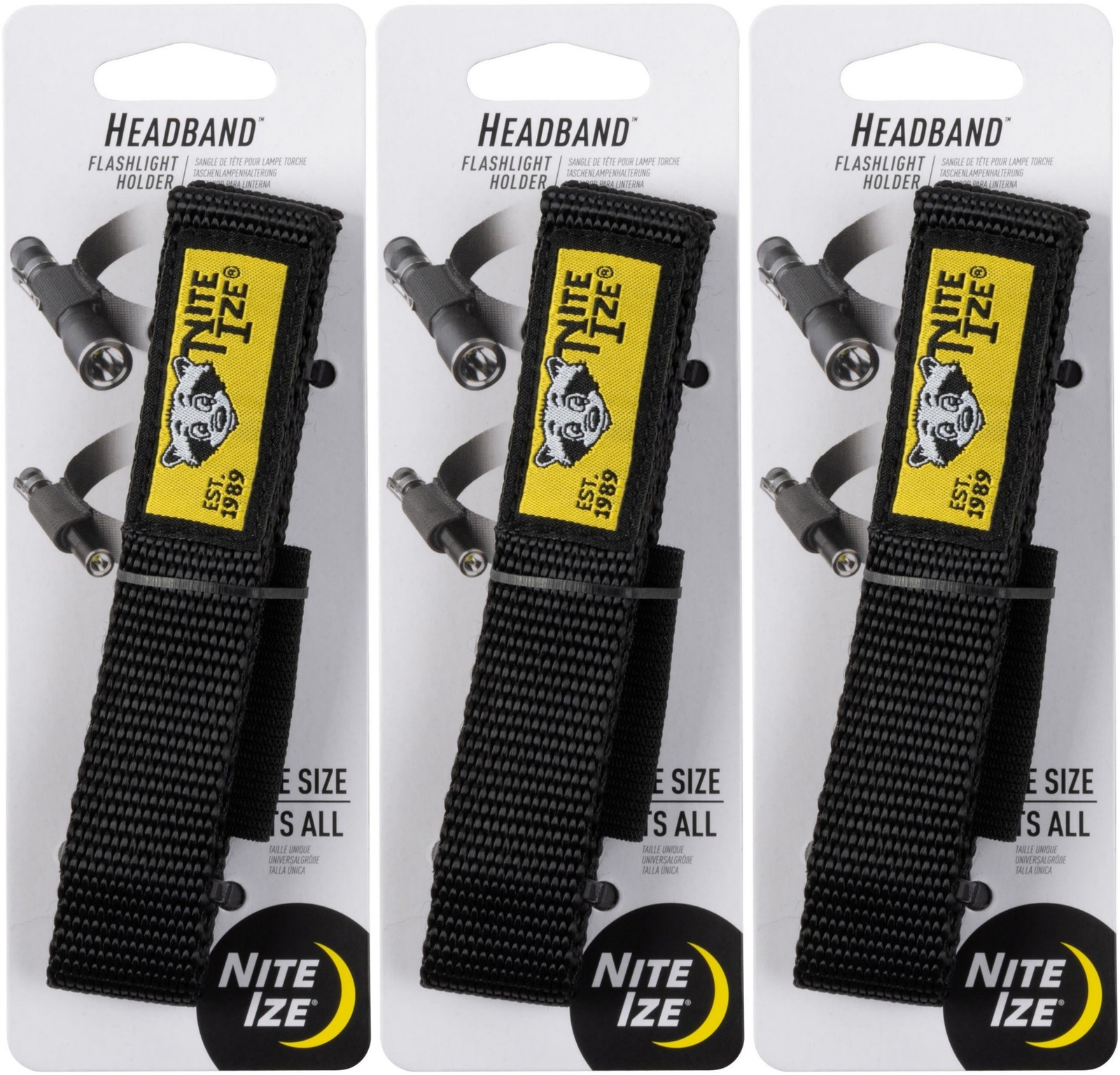 Nite Ize Headband Flashlight Holder - Black (3-Pack)
