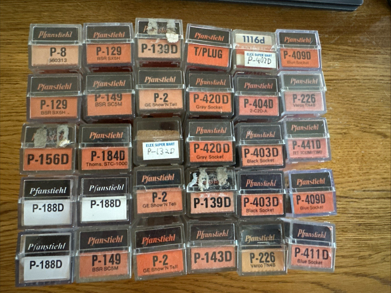 Lot of 30 Vintage Pfanstiehl Phono Needles Styli Cartridges NEW OLD STOCK NOS