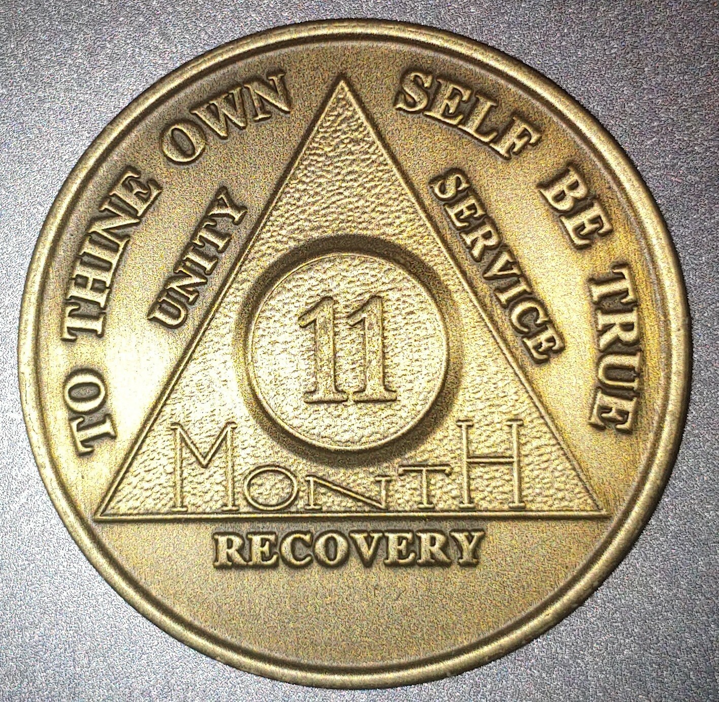 Alcoholics Anonymous AA 11 Month Bronze Medallion Coin Chip Token Sobriety Sober