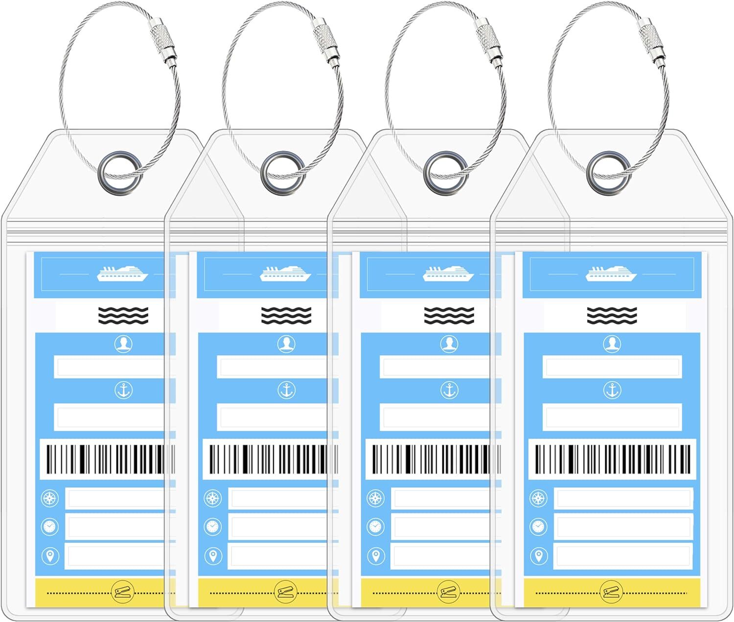 NCL Luggage Tag Holders by Cruise On [4 Pack] Fits Printed (Not Mailed)...