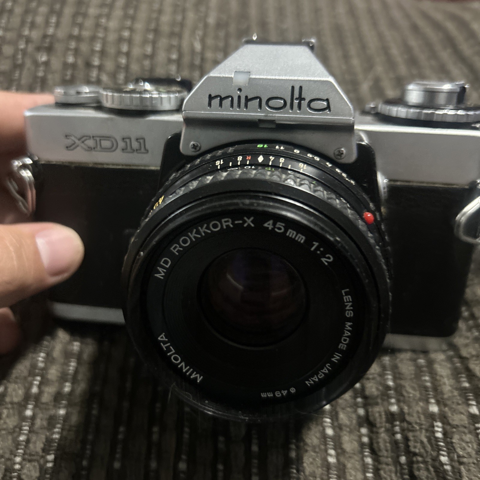 Minolta XD 11 35mm Camera With MD 45mm ROKKOR-X 1:2 Lens Film Vintage