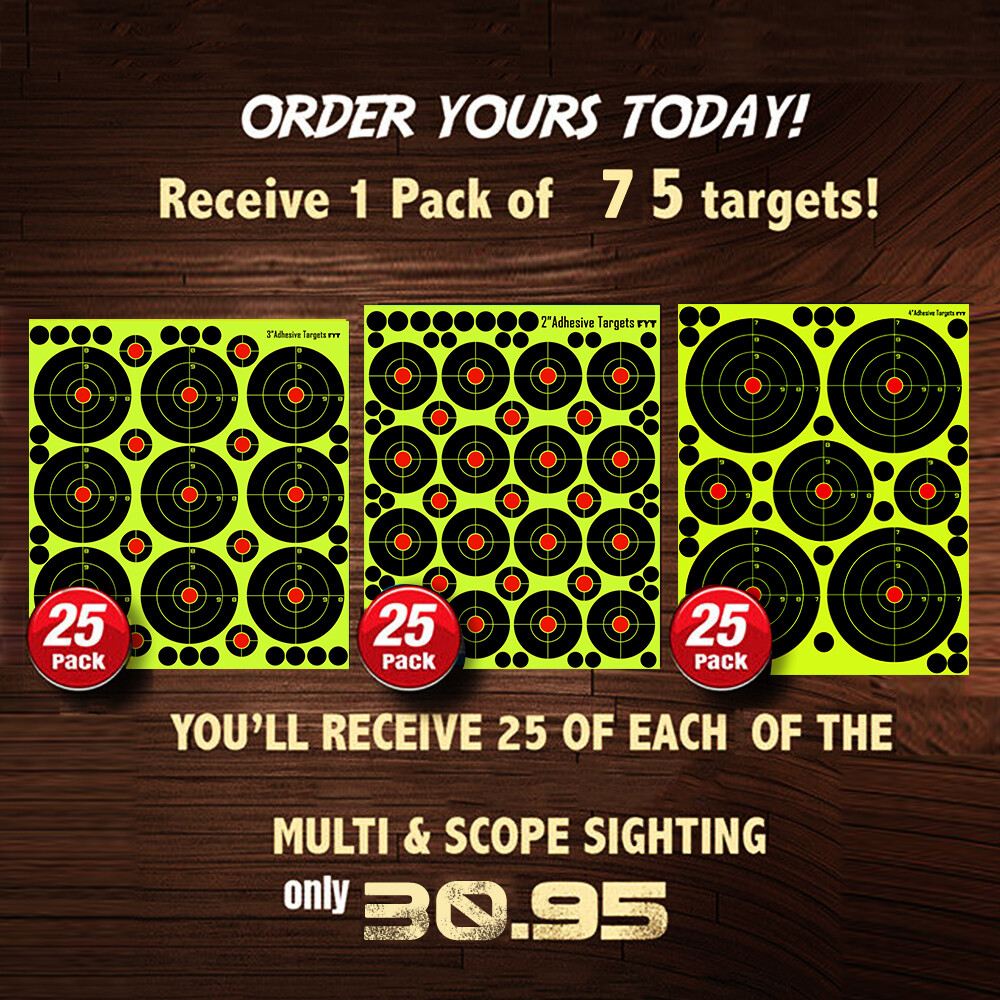 75Pack  2" 3''4"Circle Bullseye Splatter and Sefl Adhesive shooting Target Paper