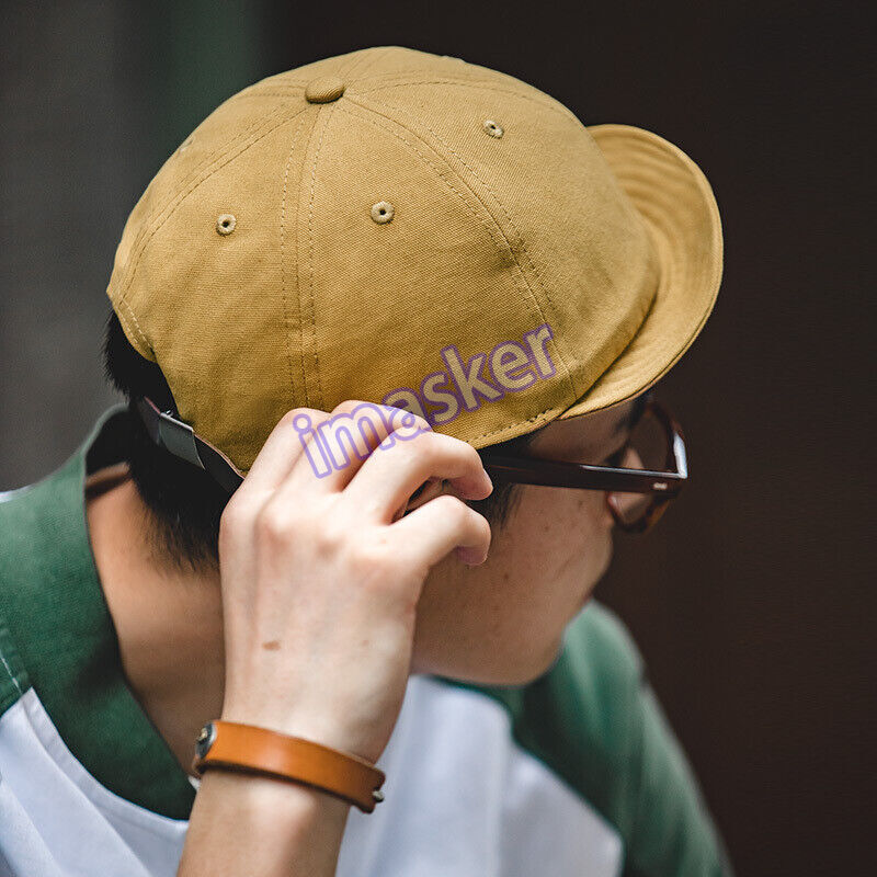 Men's Retro Short Brim Flip Hat Streeetwear Casual Newsboy Hat Adjustabe