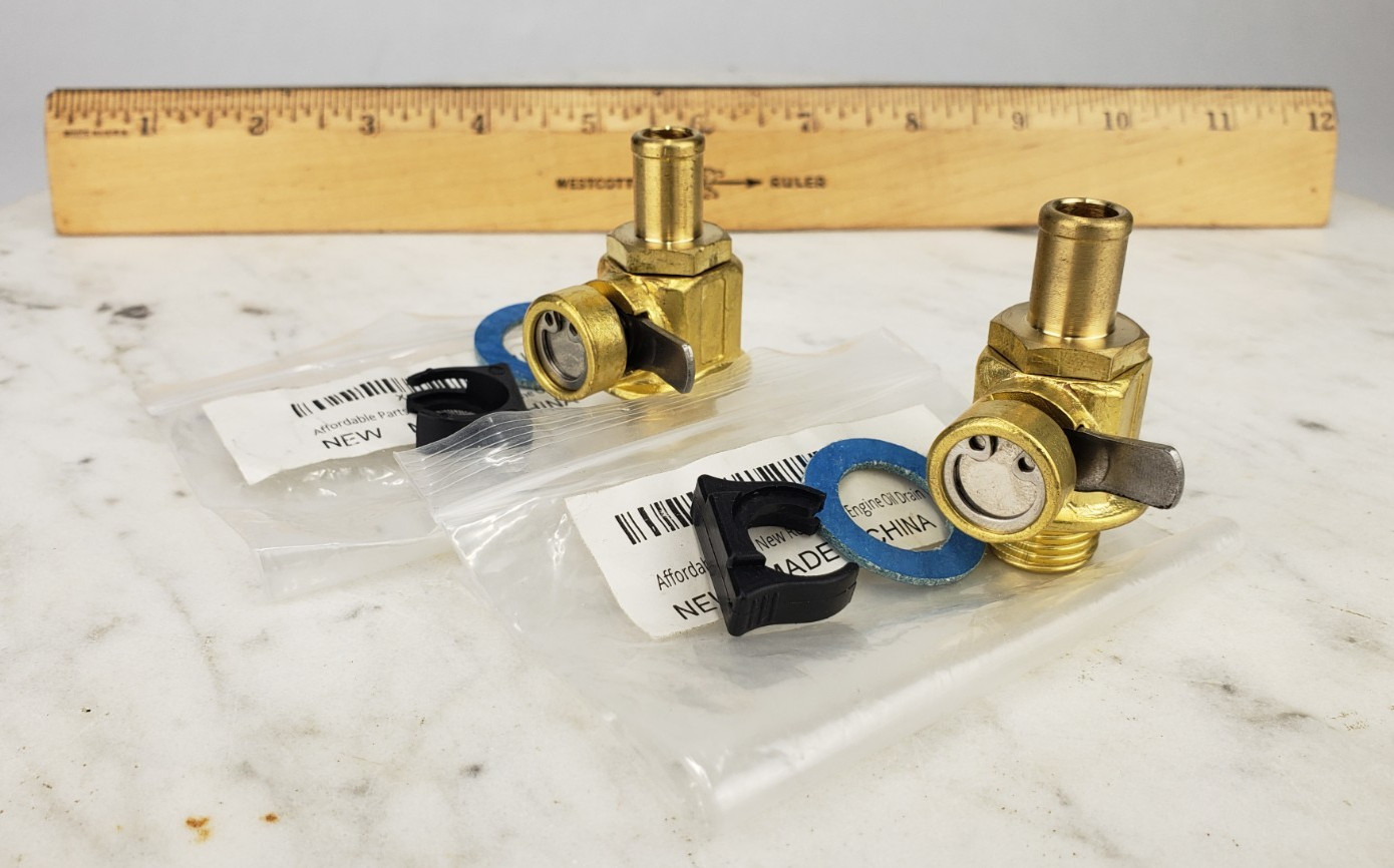 2x Engine Oil Drain Valve 1/2" NPT Fuel Fluid Fumoto Style T-202 - Brass Thread?