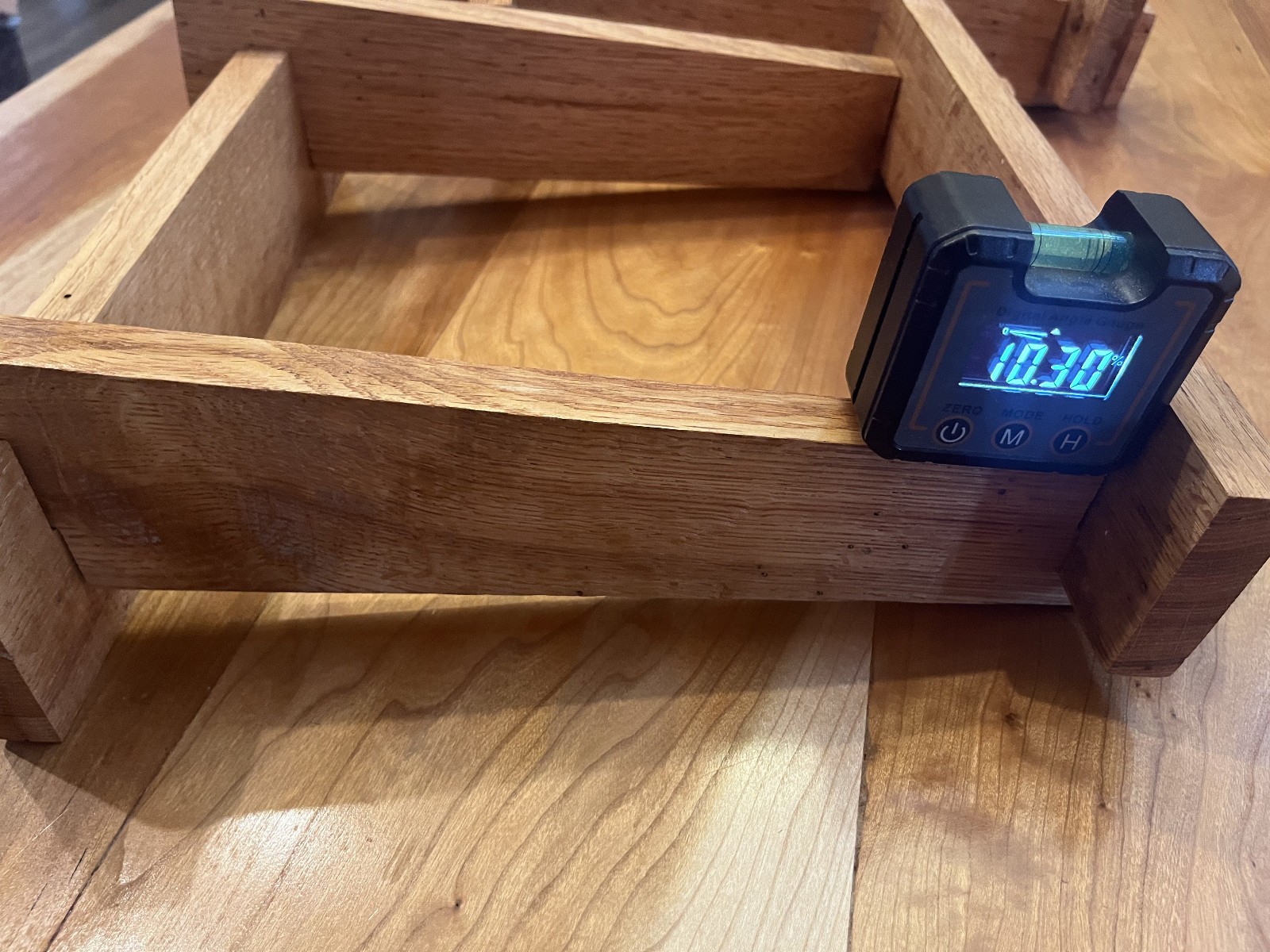 low profile tilted speaker stand wood pair finished rustic oak