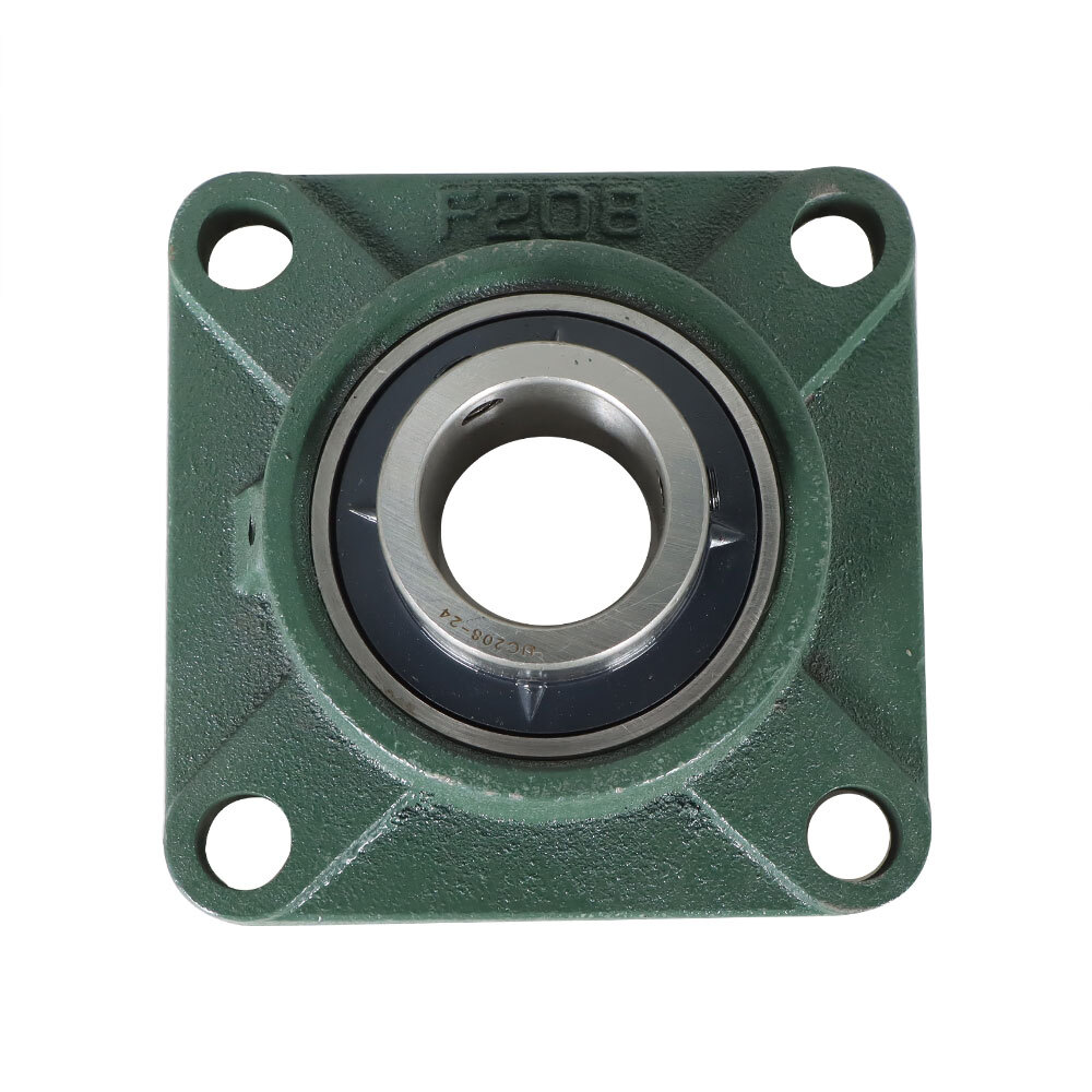 2 Pack UCF208-24 Solid Base Pillow Block Flange Bearing 1-1/2" Bore 4 Bolt