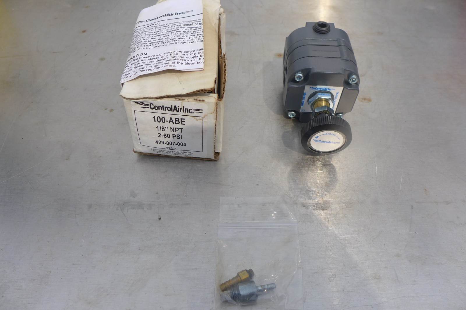 L59 CONTROLAIR PRESSURE REGULATOR 100-ABE 1/8" NPT 2-60 PSI NEW FREE SHIPPING