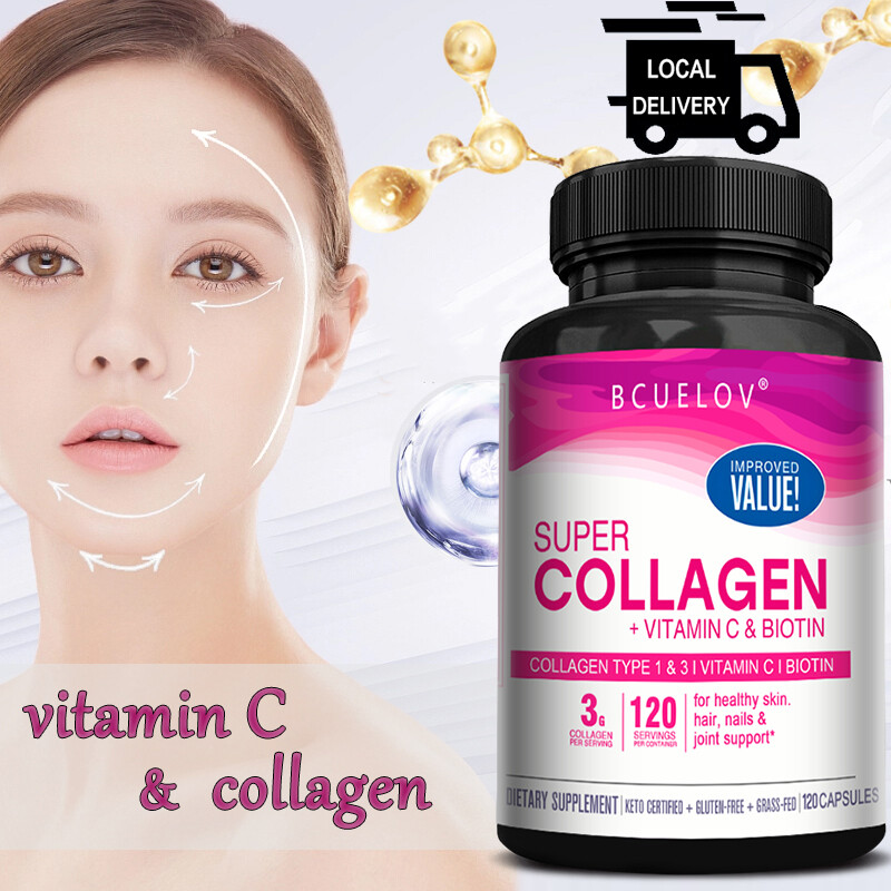 Collagen Vitamin C with Biotin Youthful Skin Whiten Skin Hair Nails 120 Pills