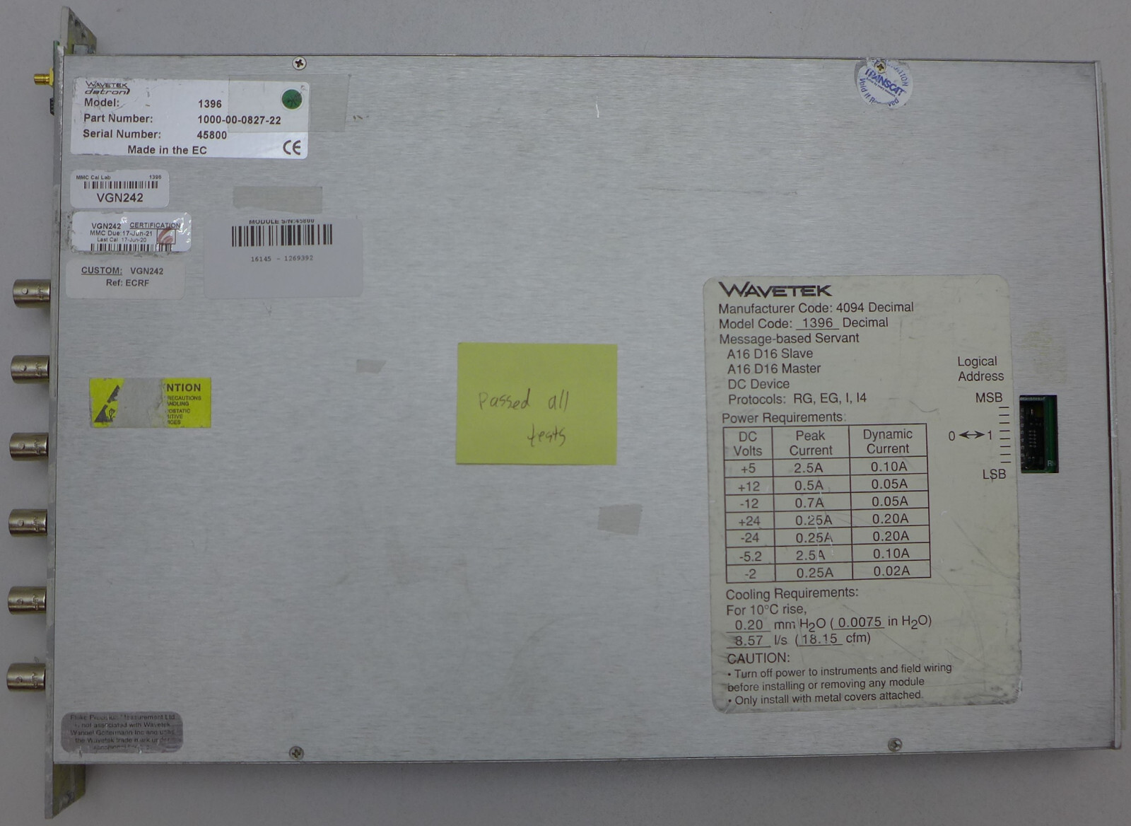 Wavetek 1396 Decimal Arbitrary Waveform Synthesizer VXI Module - AS-IS #1