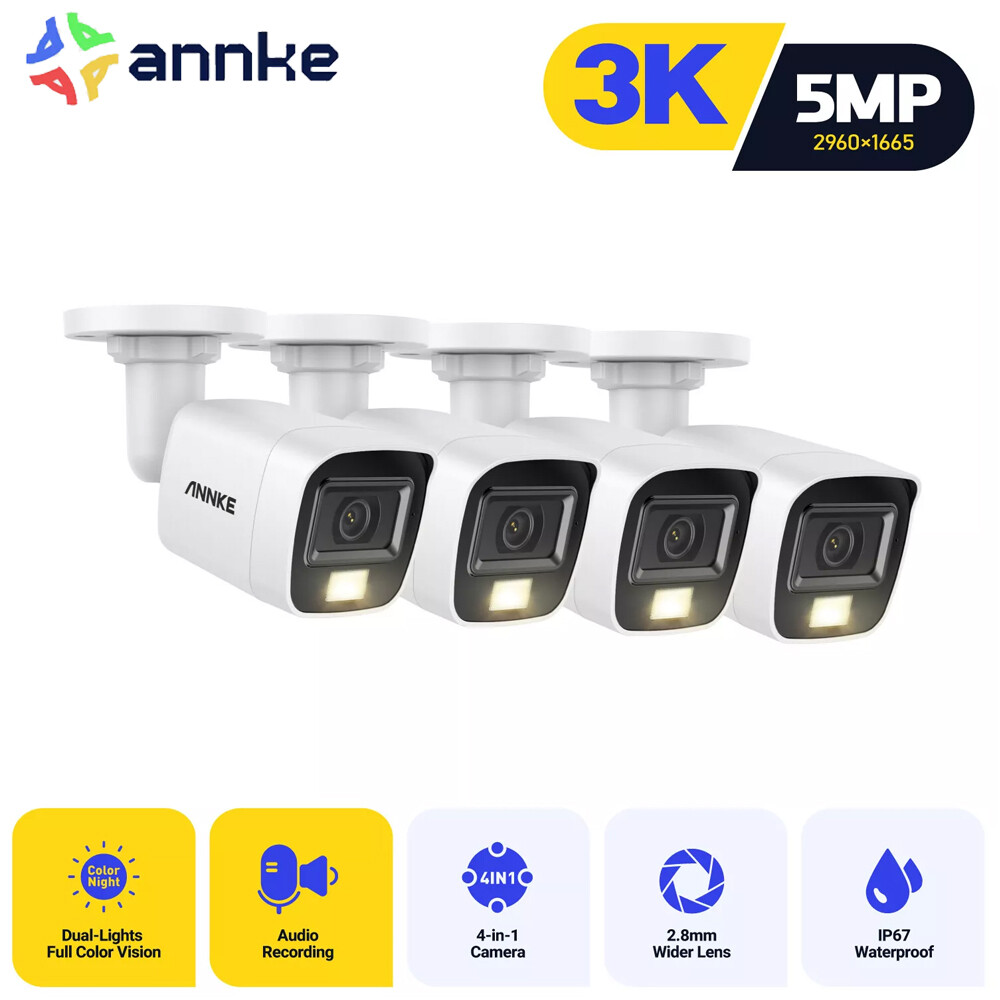 ANNKE HD 3K 5MP 4in1 Audio Security Camera Outdoor Color Night Vision CCTV IP67