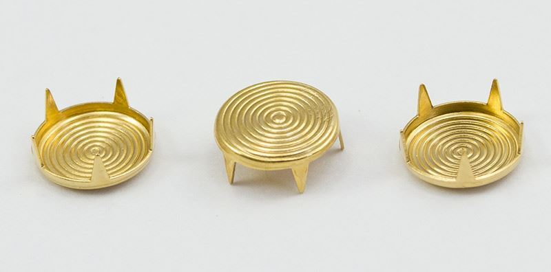 Size 60 12mm Gold Target Nailhead 4 Prongs Non Rusting - 50 PCS