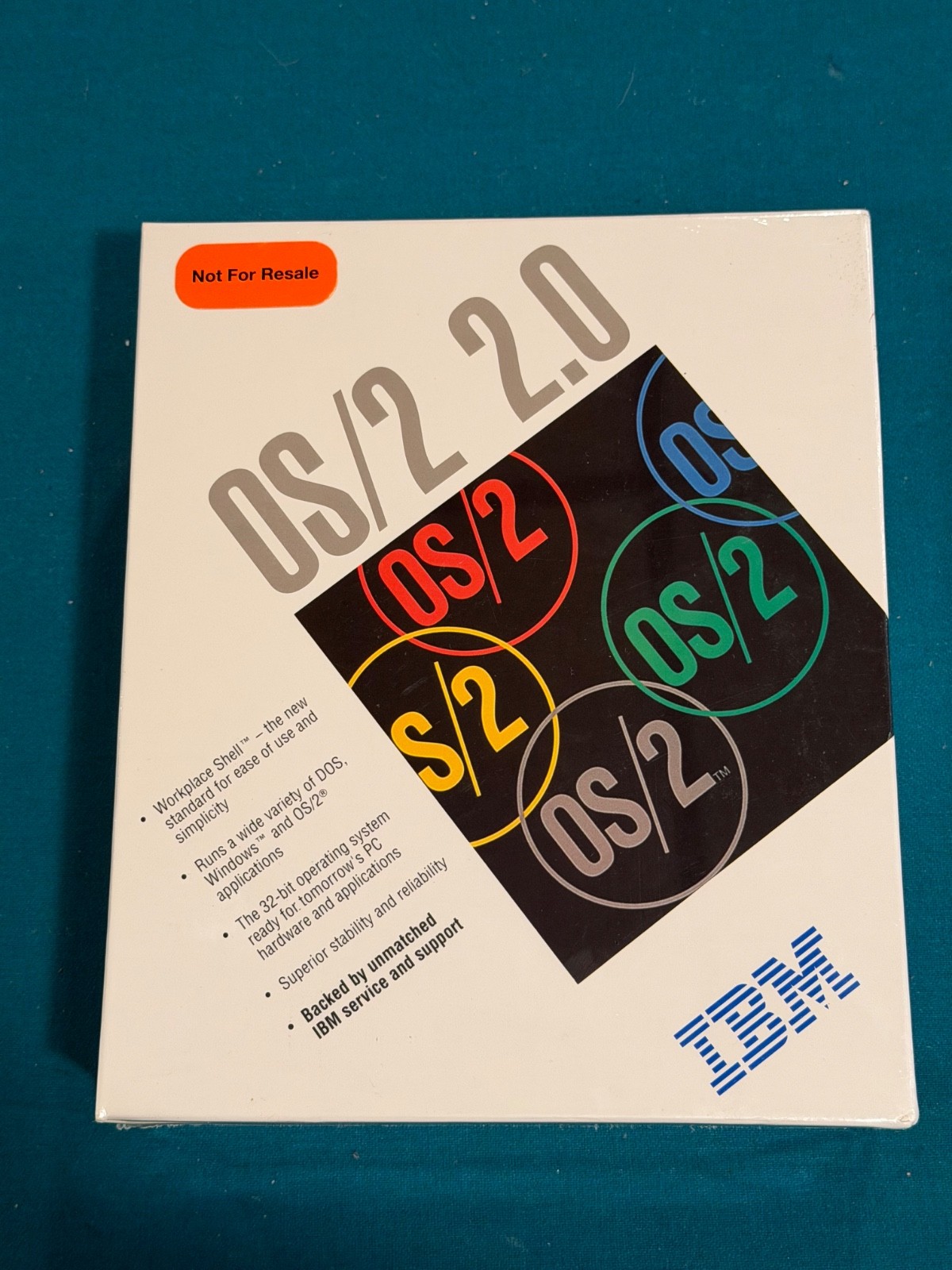Vintage IBM OS/2 Version 2.0 Factory Sealed NOT FOR RESALE Software NOS Rare