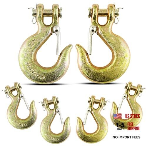 6Pack 5/16'' Heavy Duty Chain Hook, Forged Steel G70 Clevis Grab 6PCS5/16Inch