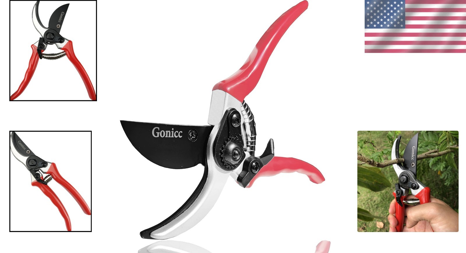 Professional Sharp Bypass Shears - Ambidextrous Garden Tool for All Plants