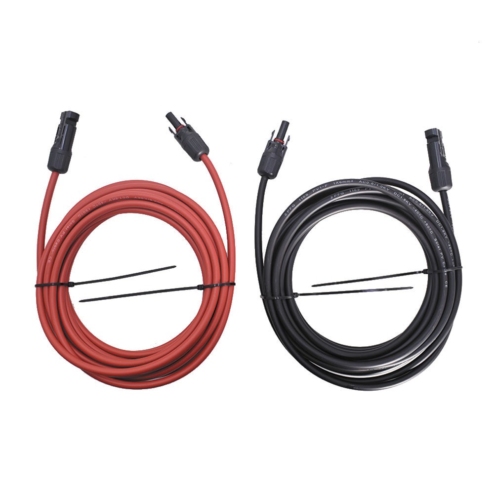 25 FT Black + Red 12AWG Solar Panel Extension Cable Wire Connector 1 Pair