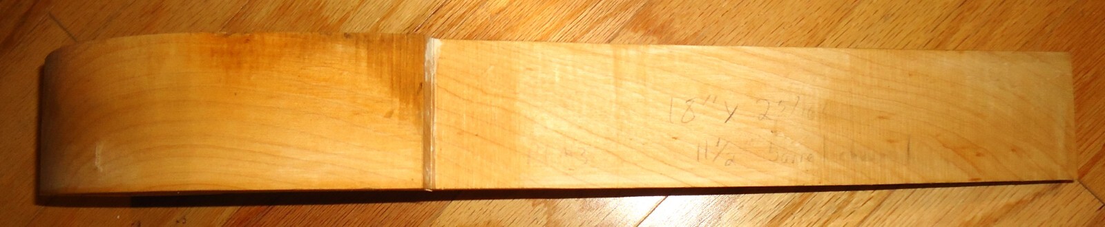 Pistol Stock Blank, Muzzleloader, Curly Maple, 18" x 2 5/16"