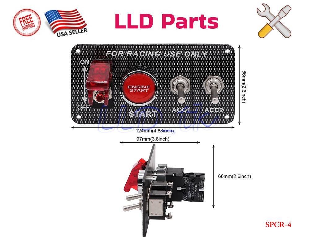 Racing Car 12V Ignition Switch Engine Start Push Button Toggle Panel