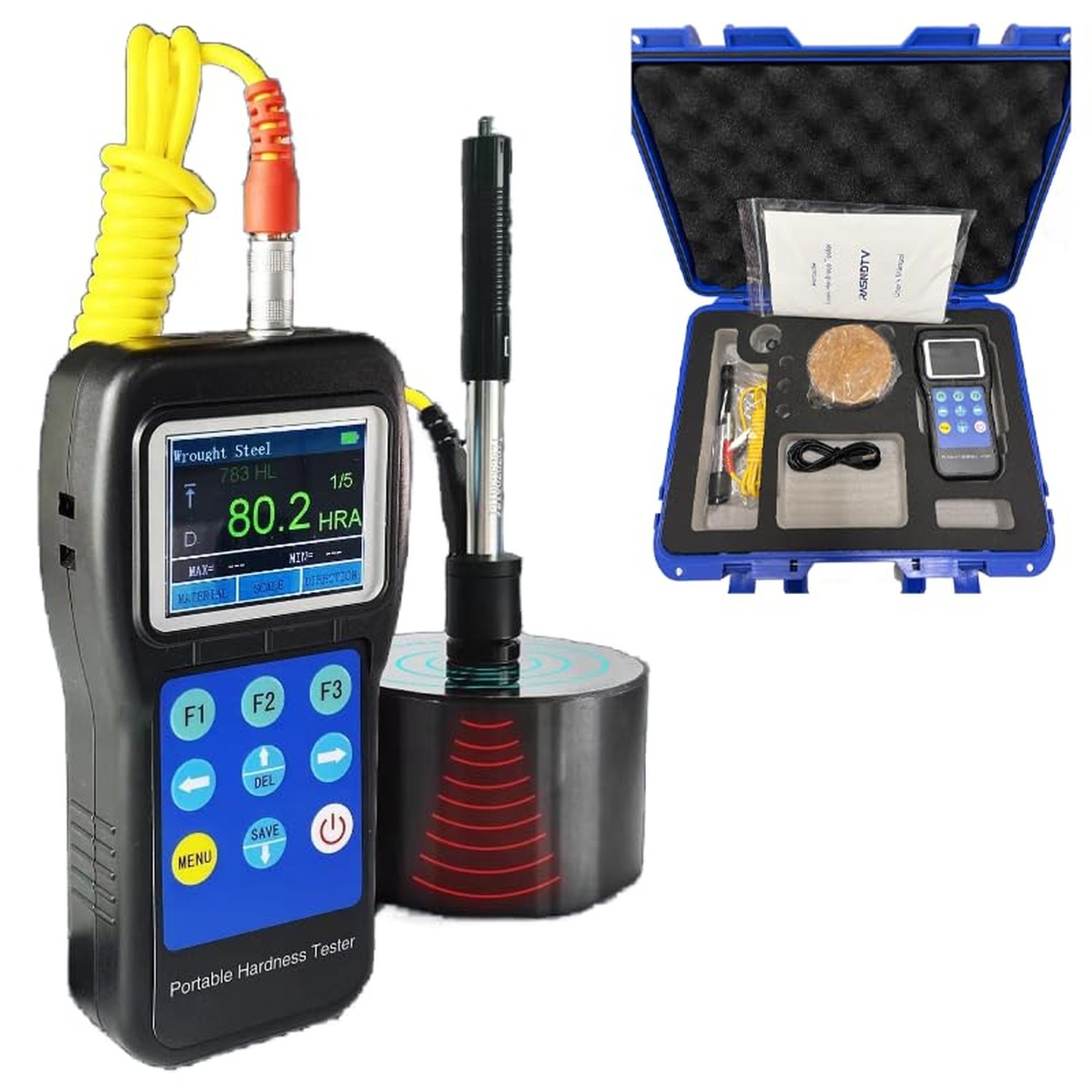 Portable Brinell Hardness Tester NDT230, Color Screen Hardness Tester can Con...