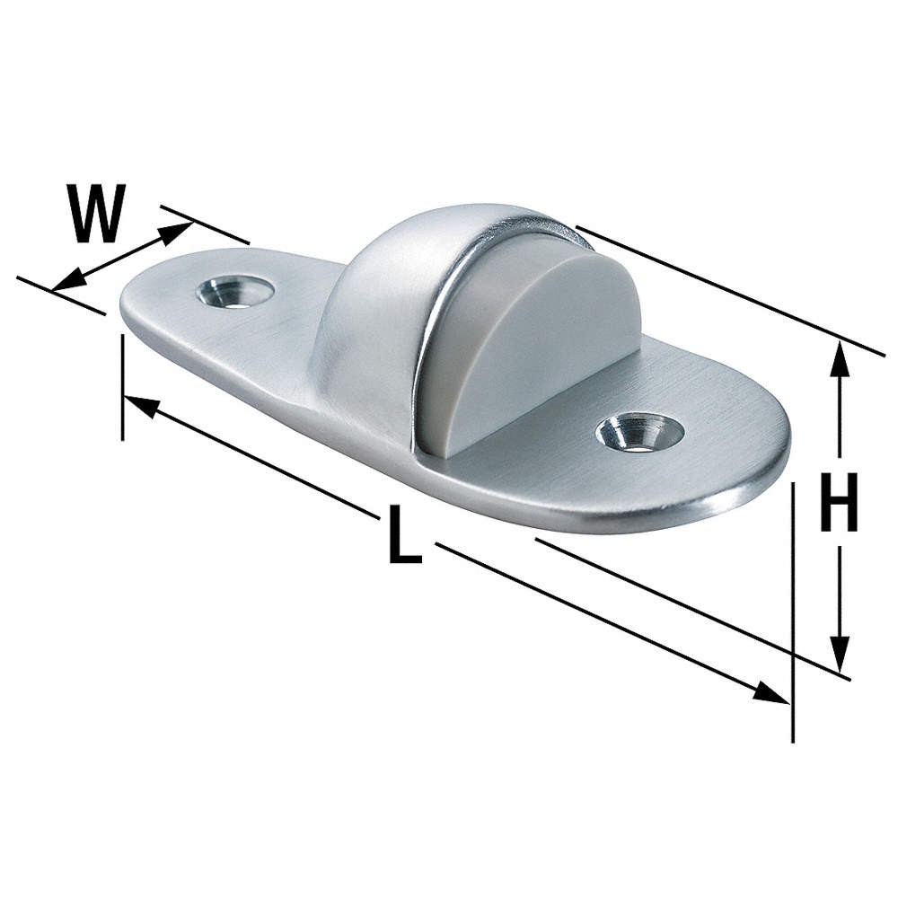 ROCKWOOD 445.26D Dome Door Stop,Floor Mount,Satin Chrome 3HHZ2
