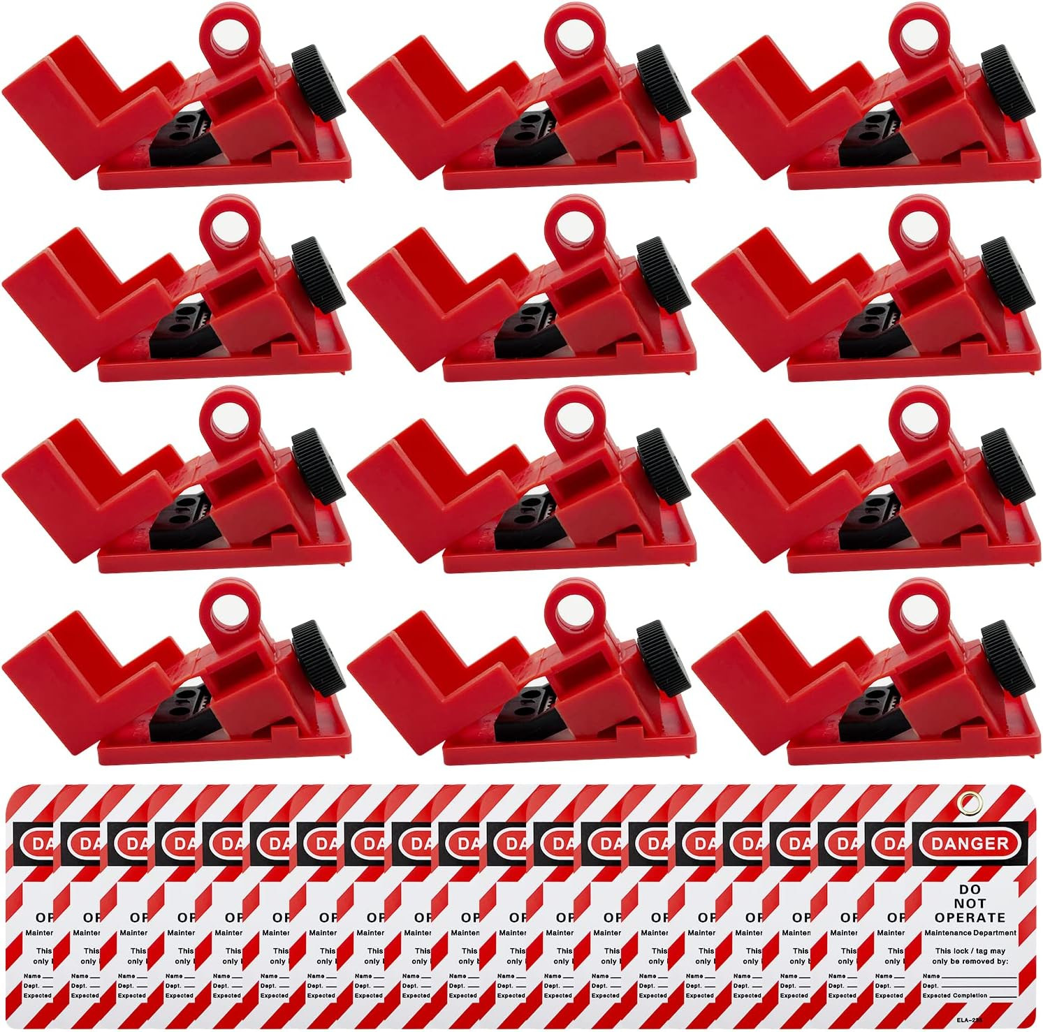 Circuit Breaker Lockout Device - Lockout Tagout Kit 12 PCS Clamp Lockout Tagout