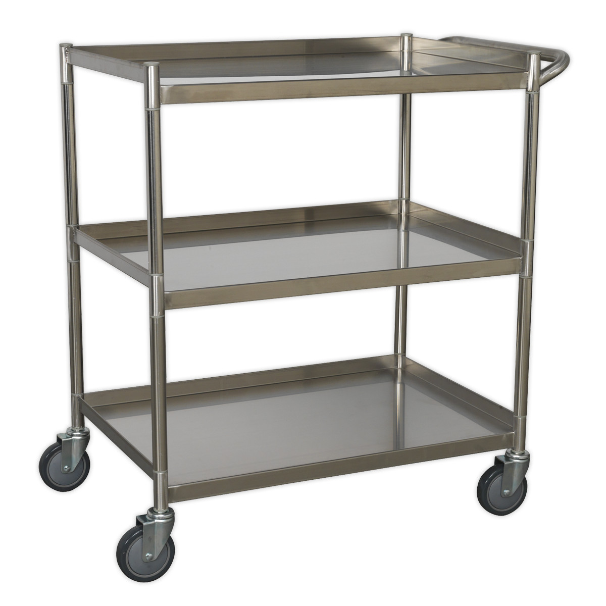 Sealey Workshop Trolley 3-Level Stainless Steel With Side Handle CX410SS