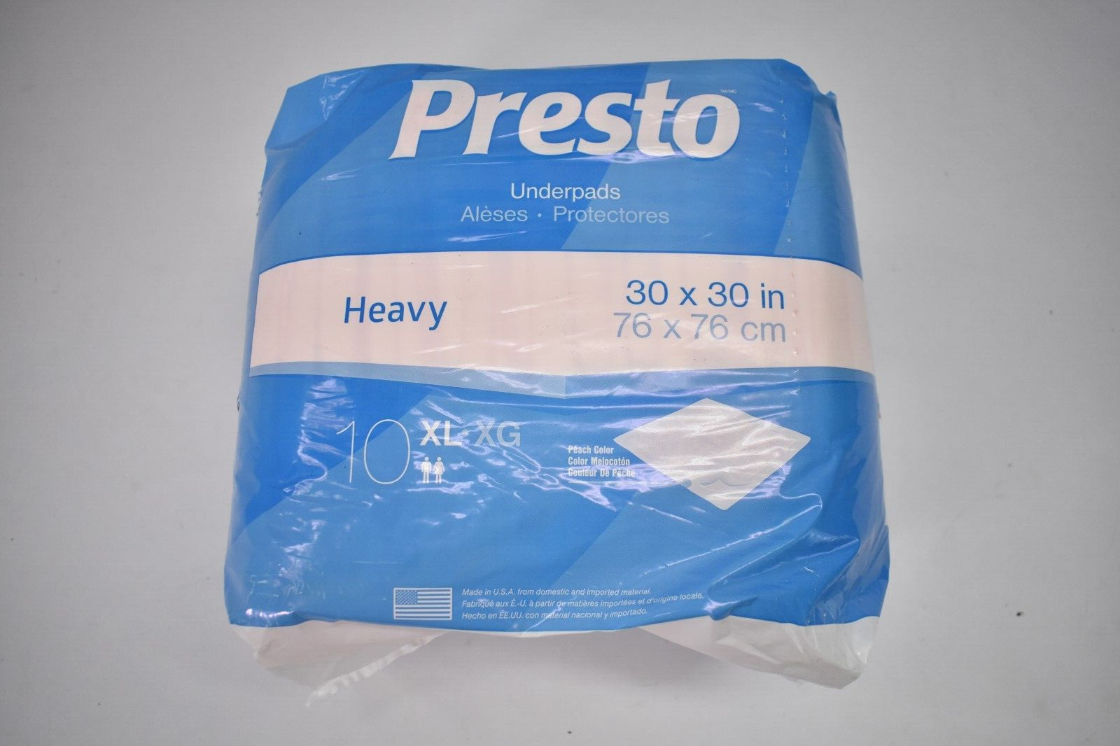 Lot of 70 Presto Underpads Heavy Absorbency 30" x 30" XL Size Peach Color