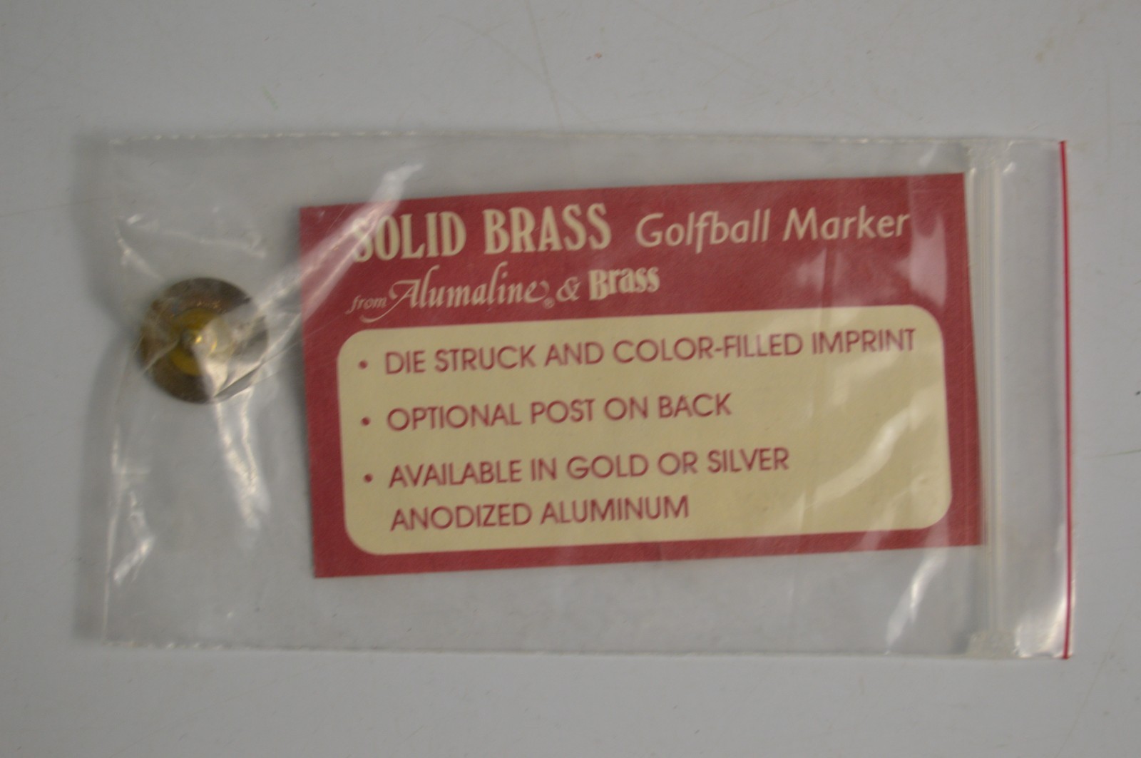 Vintage Solid Brass Golfball Marker Alumaline Canisius Niagara St. Bona