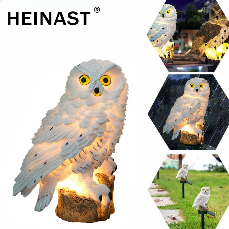 Outdoor Solar Power LED Owl Light Garden Yard Landscape Decor Lamp Waterproof