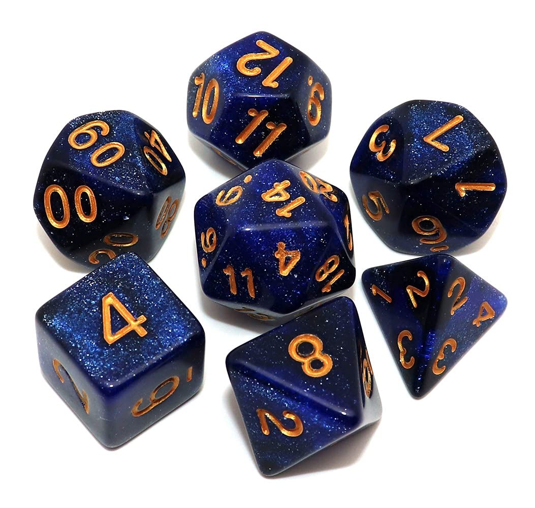 DND Dice Set Dark Blue Mix Black Nebula Dice for Dungeon and Dragons D&D RPG ...